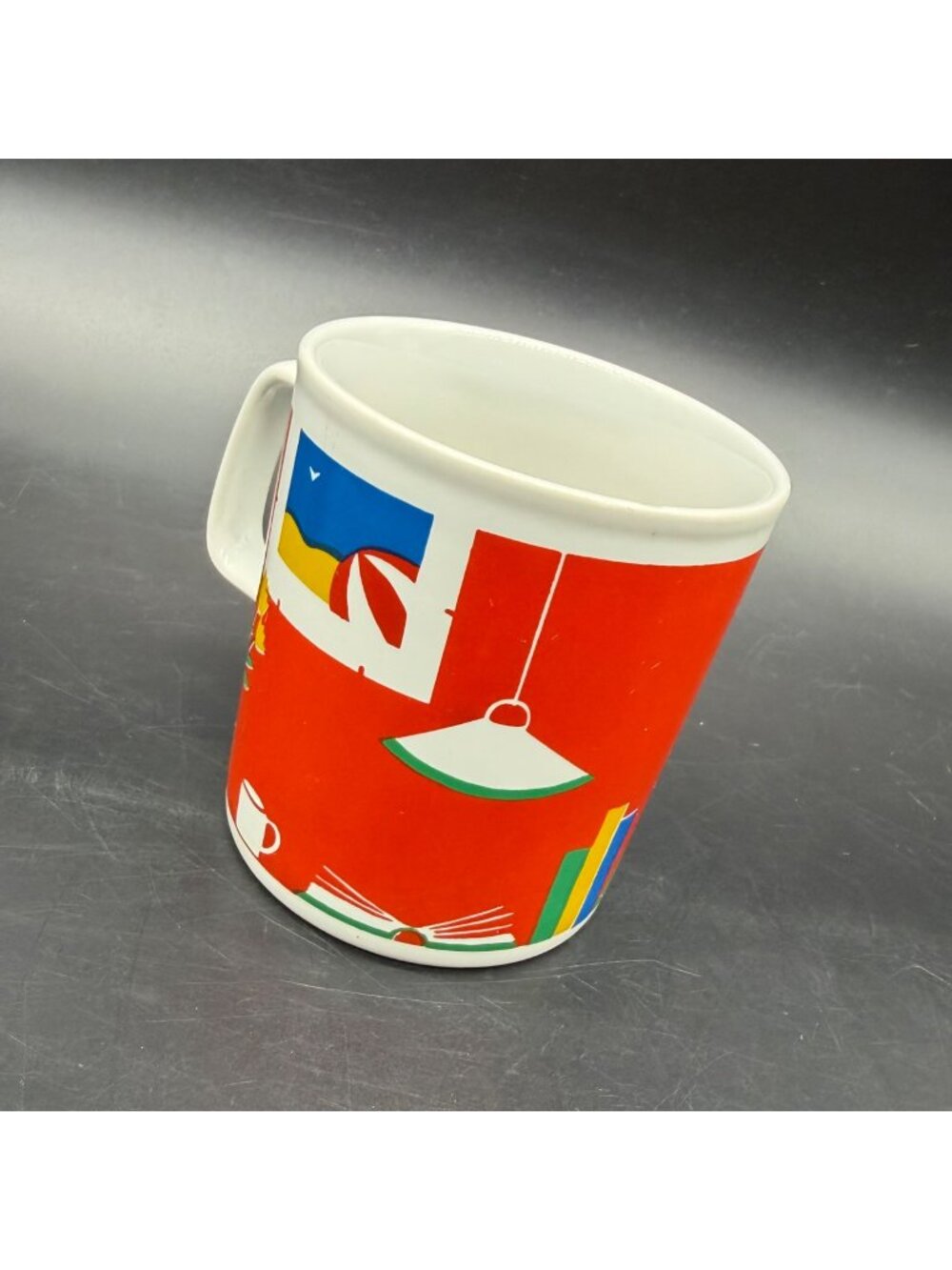 Vintage Mug Quirky Reading Teacher Kiln Craft Staffordshire England 1982 Kitsch